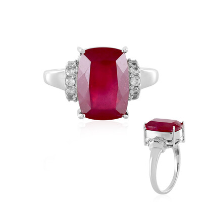 Zilveren ring met een Madagaskar Robijn