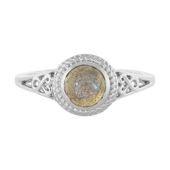 Zilveren ring met een labradoriet