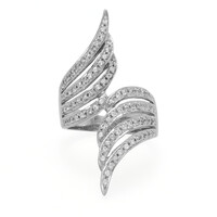 Zilveren ring met witte saffieren