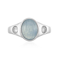 Zilveren ring met een aquamarijn