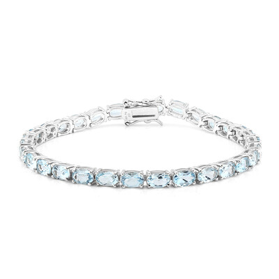 Zilveren armband met hemel-blauwe topaasstenen
