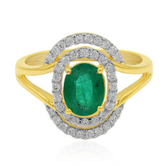 Gouden ring met een Zambia-smaragd