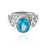 Zilveren ring met een Zwitsers-blauwe topaas