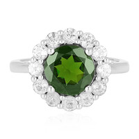 Zilveren ring met een Russische diopsied