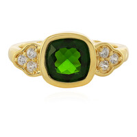 Zilveren ring met een Russische diopsied