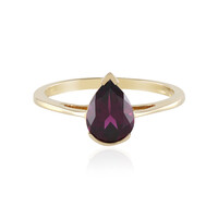Gouden ring met een magenta granaat