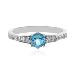 Zilveren ring met een Zwitsers-blauwe topaas