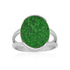 Zilveren ring met een Uwarowiet (Bali Barong)