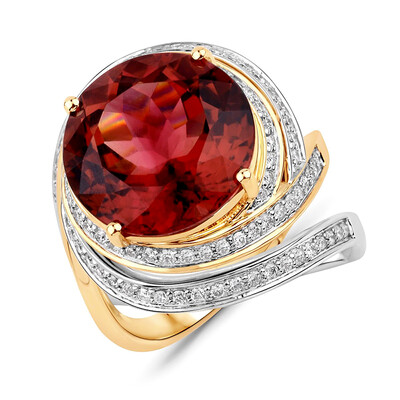 Gouden ring met een roze toermalijn (SUHANA)