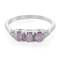 Zilveren ring met Onverhitte Purper Saffieren