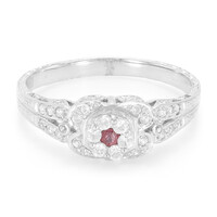 Zilveren ring met een Padparadscha saffier