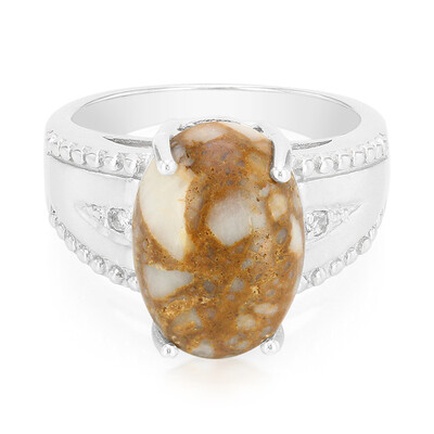 Zilveren ring met een dinosaurus kwarts