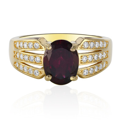 Zilveren ring met een rhodliet