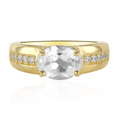 Zilveren ring met een witte topaas