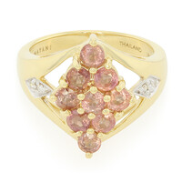 Gouden ring met Onverhitte Padparadscha Saffieren (AMAYANI)