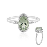 Zilveren ring met een groene amethist