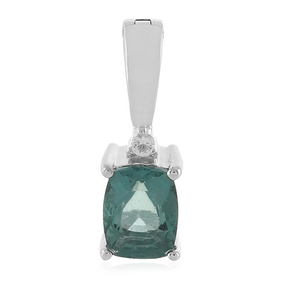 Zilveren hanger met een Belgian Teal Fluoriet