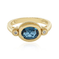Zilveren ring met een Londen-blauwe topaas