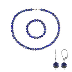 Zilveren set met lapis lazulistenen