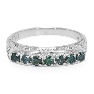 Zilveren ring met Fancy diamanten