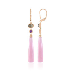 Zilveren oorbellen met Lavendel Chalcedonen (KM by Juwelo)