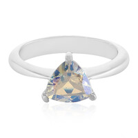 Zilveren ring met een regenboog-topaas
