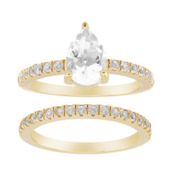 Zilveren ring met een witte topaas