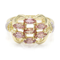 Gouden ring met Onverhitte Padparadscha Saffieren (AMAYANI)