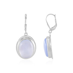 Zilveren oorbellen met Blauwe chalcedonen