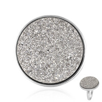Zilveren ring met een glitter agaat
