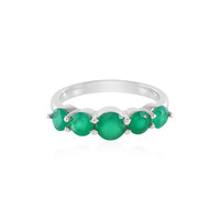 Zilveren ring met een Groene onyx
