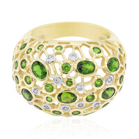 Gouden ring met Russische diopsiedstenen