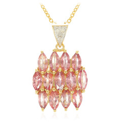 Gouden halsketting met Onverhitte Padparadscha Saffieren (AMAYANI)