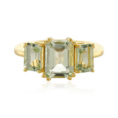Zilveren ring met een groene amethist