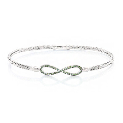 Zilveren armband met groene diamanten