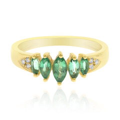 Gouden ring met AAA Zambia smaragden