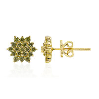 Gouden oorbellen met gele VS1 diamanten