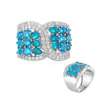 Zilveren ring met Blauwe Ethiopische Opalen
