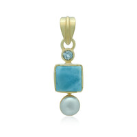 Zilveren hanger met een larimar