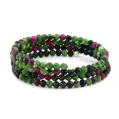 Stalen armband met robijn zoisietstenen (Riya)