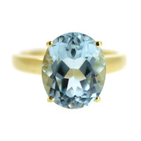 Zilveren ring met een hemel-blauwe topaas