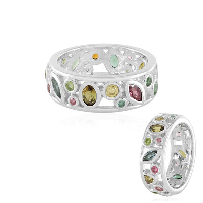 Zilveren ring met toermalijnen