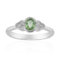 Zilveren ring met een Groene Tuléar Saffier (Pallanova)