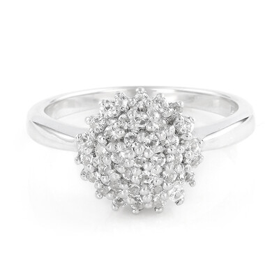 Zilveren ring met witte topaasstenen