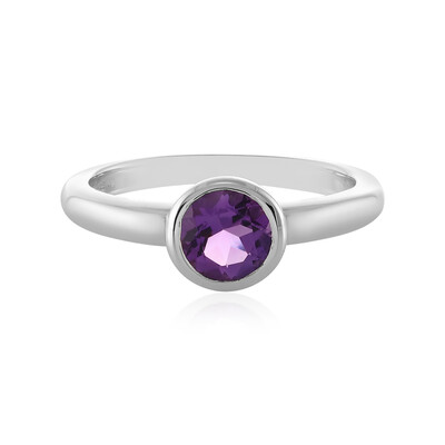 Zilveren ring met een Zambia-amethist