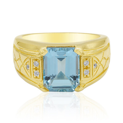 Zilveren ring met een hemel-blauwe topaas