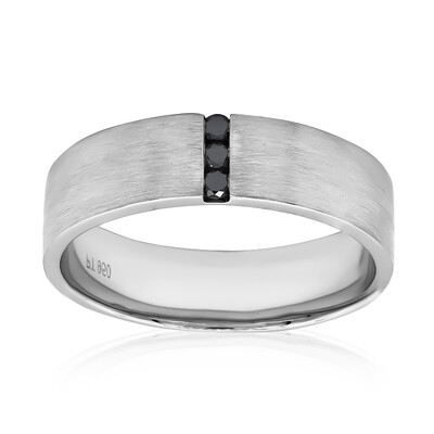 Platinaen ring met zwarte diamanten