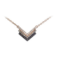 Gouden halsketting met zwarte diamanten