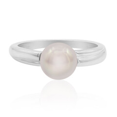 Zilveren ring met een zoetwater kweekparel