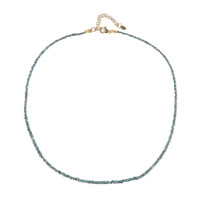 Zilveren halsketting met blauwe diamanten